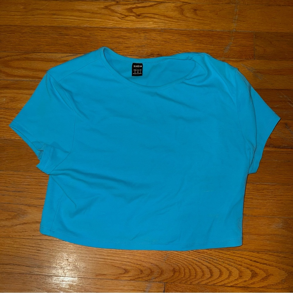 SHEIN Sky Blue Crop Top